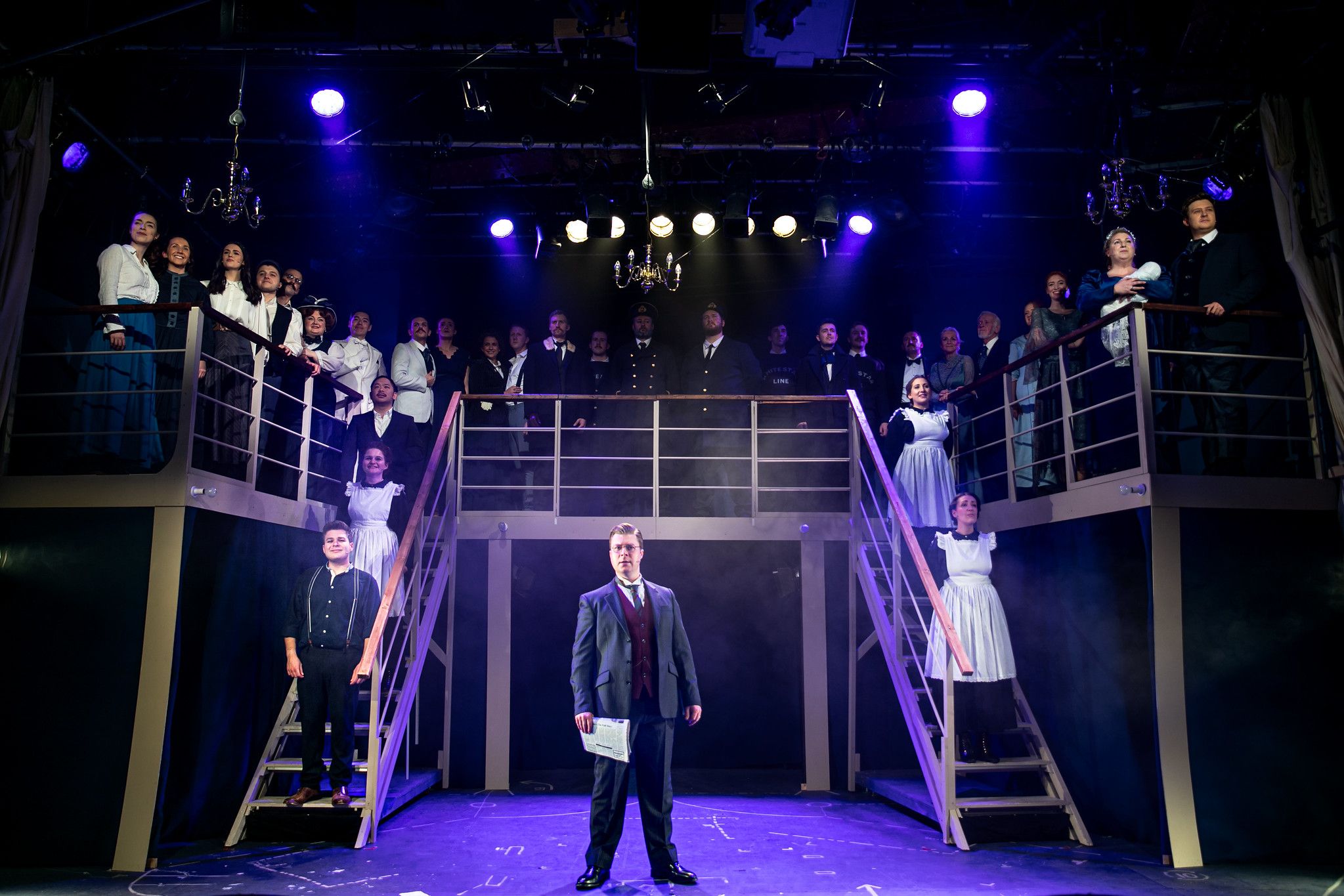 Dress rehearsal image from Sedos’ production of Titanic The Musical