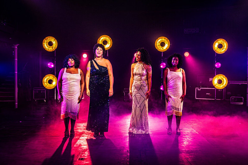 Dress rehearsal image of Sedos’ 2025 production of Dreamgirls